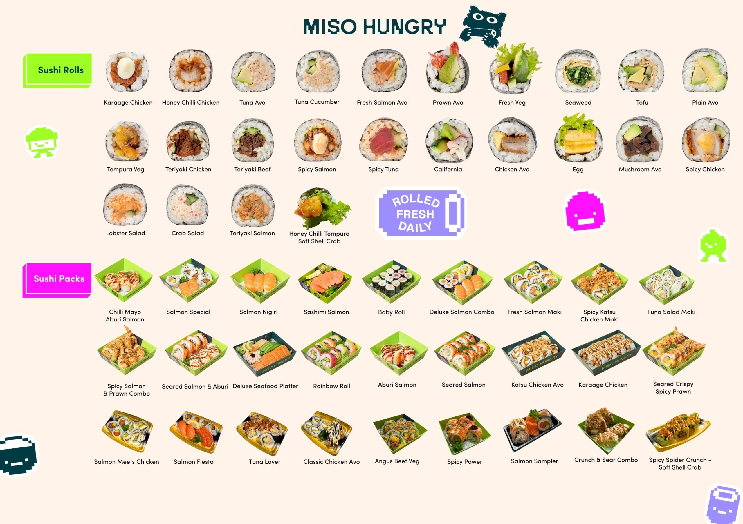 Sushi Rolls and Packs